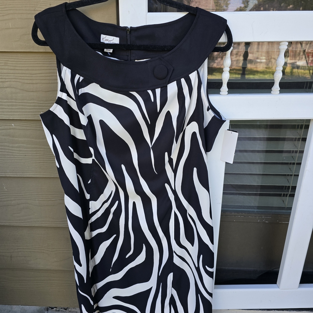 Kim Rogers Black and White Zebra Mini Dress